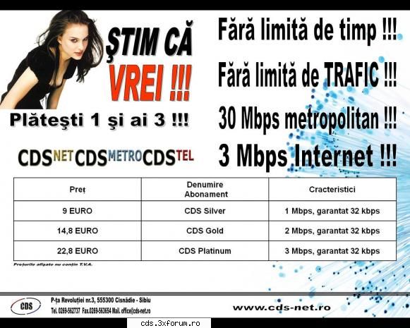 cds online este un pachet de servicii de acces dedicat la internet ce ofera transfer de date